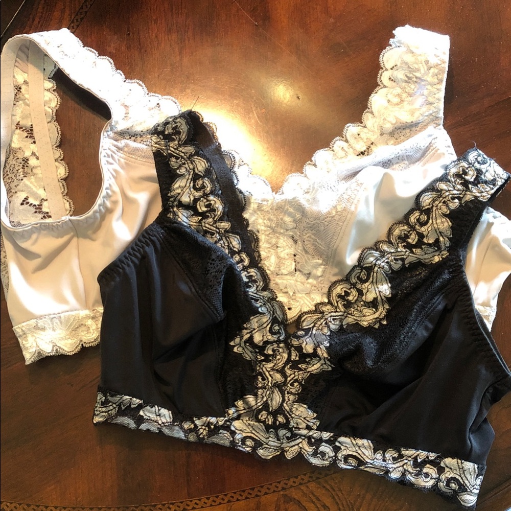 Breezies BOGO Black and gray Lace Bralettes